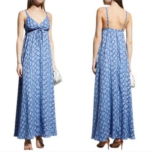 L'Agence Sachi Snake Printed‎ Drawstring Empire Maxi Dress